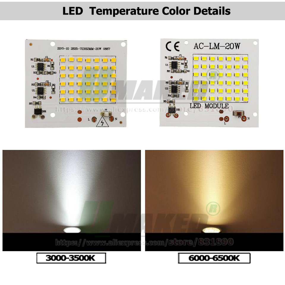 AC220V LED PCB 10W 20W 30W 50W - Flood Tray Table review and price