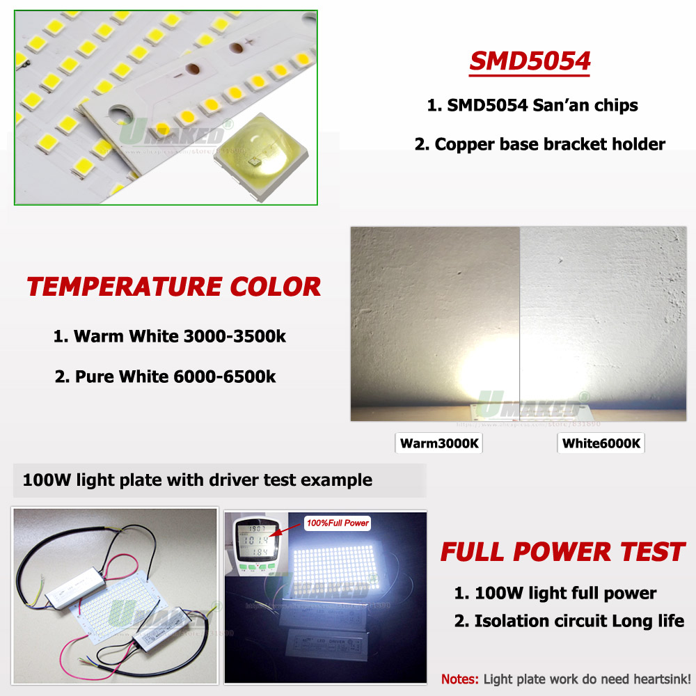 1Pc LED PCB SMD5054 Floodlight - Flood Tray Table review and price